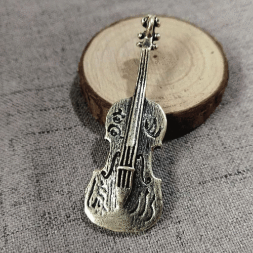  New Solid Brass Violin Pendant Vintage Gold Violin Keychain Pendant