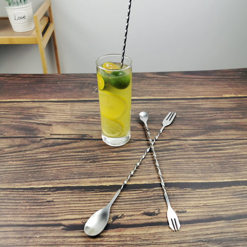 304 Stainless Steel Long Bar Spoon Long Handled Stirring Stick Cocktail Stirring Stick Coffee Milk Tea Stirring Spoon Spiral Bar More