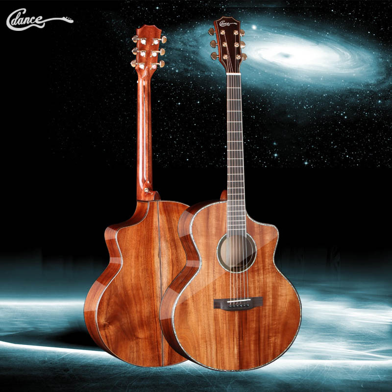 Full single 41 -inch folk guitar all acacia wood panel Back side single board auspicious wood piano round corner lack of angle 6