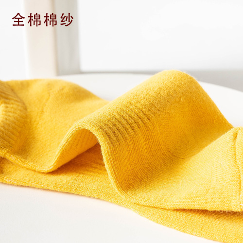 Men's solid color socks autumn and winter thickened sports socks towel bottom pure cotton cotton gauze ear short outdoor terry socks