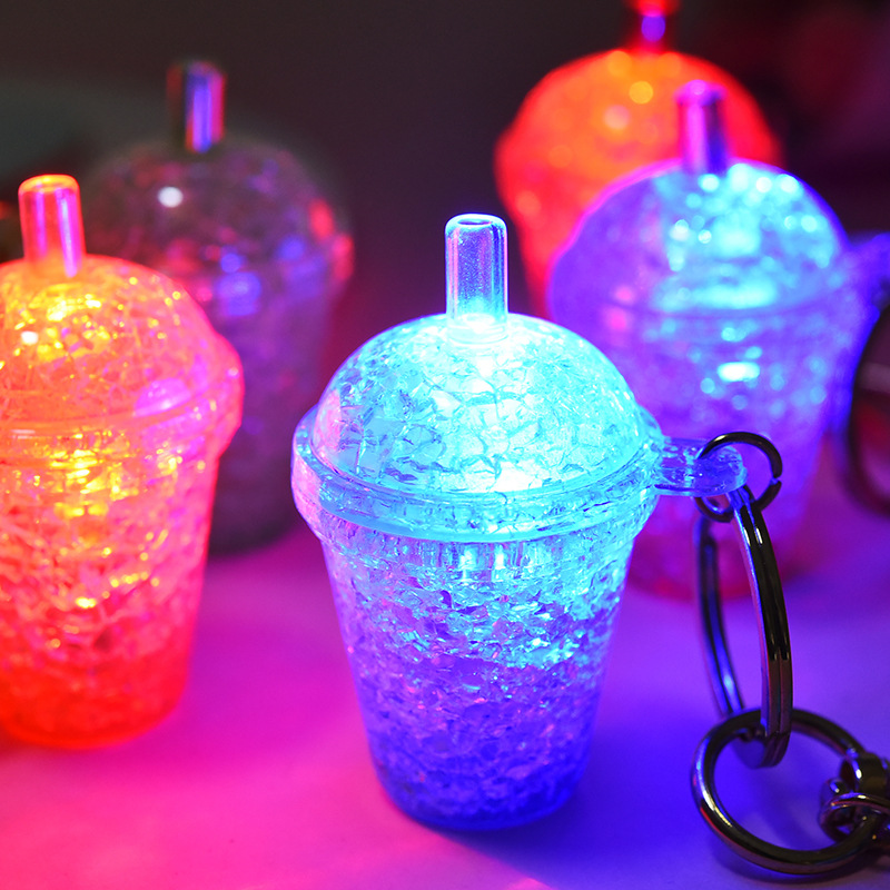 Acrylic Milk Tea Cup Luminous Keychain Wholesale Nihaojewelry display picture 2