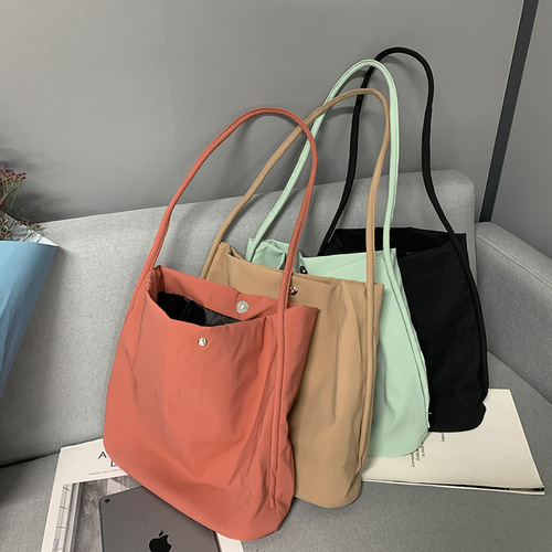 Candy color cloth bag, small fresh and simple solid color nylon canvas bag for women, single shoulder ins student work crossbody bag for women