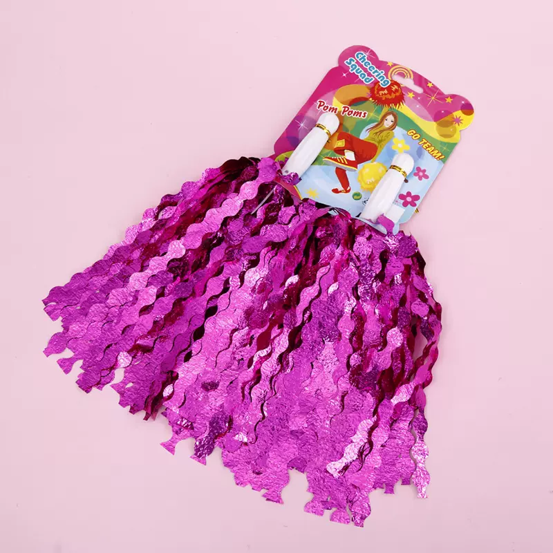 啦啦花球彩色助威道具啦啦队手摇花广场舞手柄彩花球批发货源