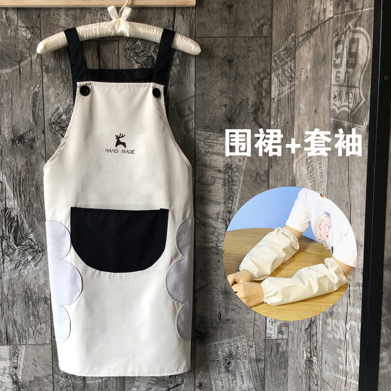 Impreso chaleco delantal femenino masculino hogar impermeable a prueba de aceite de moda japonés hogar cocina delgada transpirable mano borrable