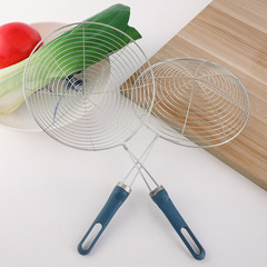 Kitchen stainless steel colander household anti-scalding oil grid strainer scoop street-side fried dumpling filtering spoon net scoop wholesale