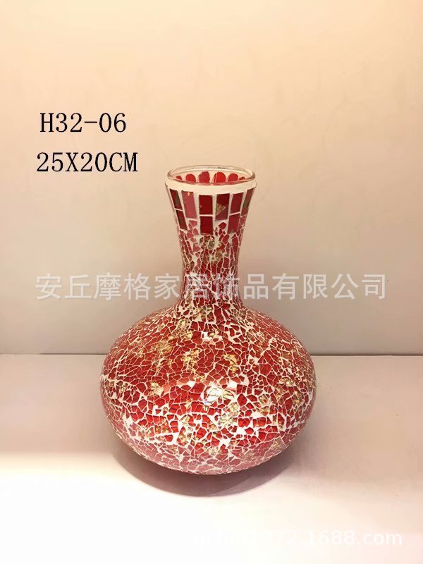 厂家供应花瓶工艺品 玻璃花瓶 马赛克花瓶  玻璃马赛克花瓶