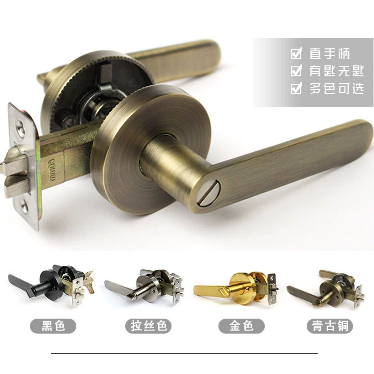 Цинковый сплав Сверхмощный трехстержневой замок Сферический дверной замок Крытый дверной замок для спальни Нержавеющая сталь Сферический санитарный замок Круглый замок