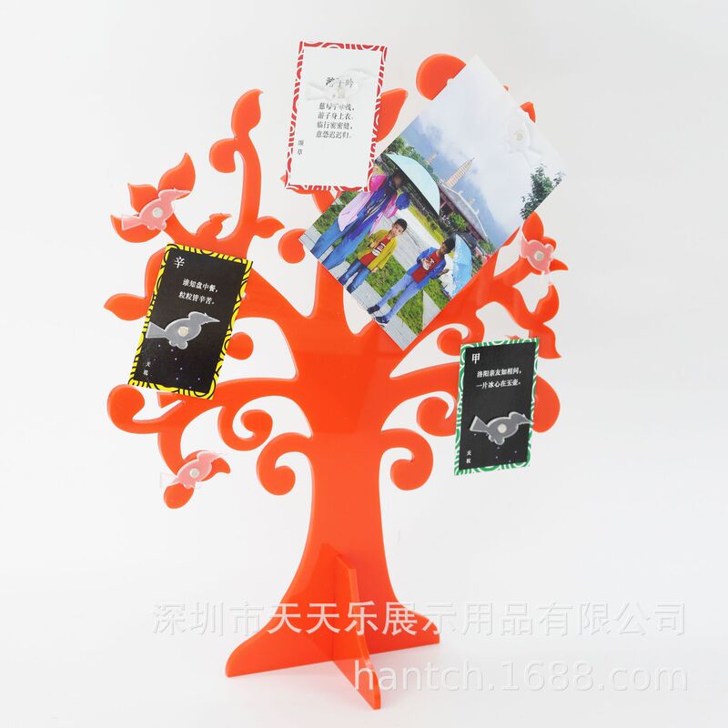 Acrylic Photo Tree Transparent Strong Magnetic Double-Sided Photo Holder Color Photo Holder Home Pendant Key Jewelry Hanging Rack