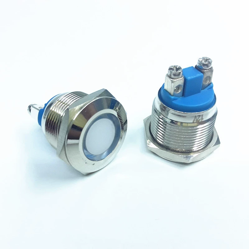 Metal indicator lamp, power supply, lights, 19mm, 19mm