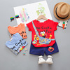 Summer clothing, children's small sports set, with short sleeve, 2020, western style