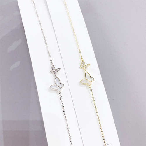 Korean Dongdaemun Shell Butterfly Bracelet Korean Version Women's Bracelet Electroplated Gold Jewelry Couple Best Friend Gift Accessory