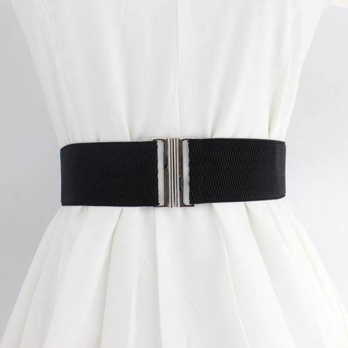 Women's versatile elastic waistband with adjustable width dresses and tops, sweaters, decorative elastic waist tie, black 5cm and 6cm
