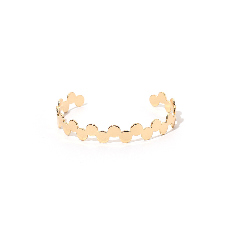 Römische Digitale Offene Armbänder Frauen Trend Ins Europäische Und Amerikanische Stil Frauen Golden Hohle Geometrische Unregelmäßige Armband Schmuck display picture 21