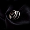 Brand fashionable ring stainless steel, on index finger, 750 sample gold, internet celebrity