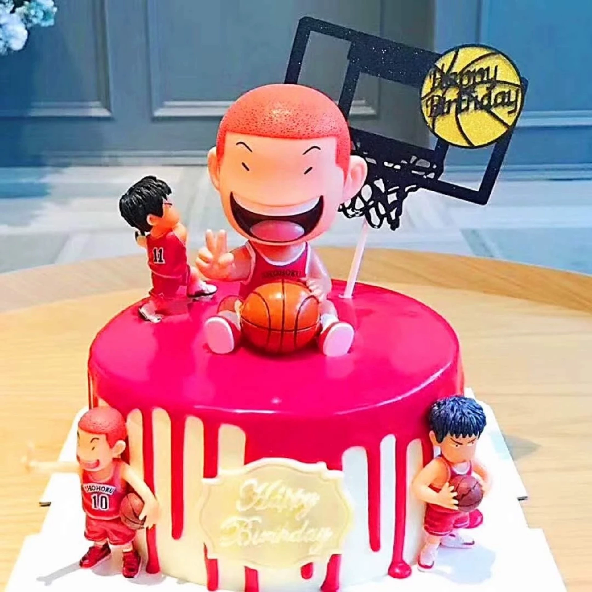 Декоративная тема Рукава Кейк Пак Аниме Сакураги Цветочная Дорога Slam Dunk Мастер Фен Встряхнуть Голову Креативные аксессуары для десертов
