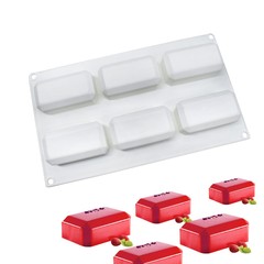 6-in-a-Row Gold Brick Mousse Pan DIY Baking Mold Cross-Border French Dessert Mold Silicone Cake Mold Amazon