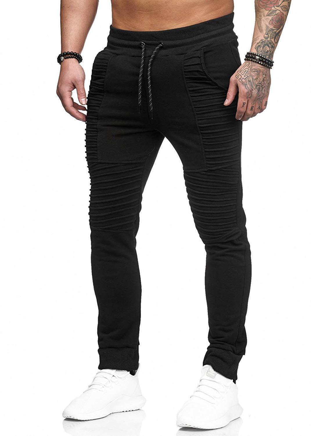 Men's Clothing Wish Men's Casual Autumn and Winter Design Personalized Men's Trousers Hip Hop Striped Fitness Pants_senzul.com