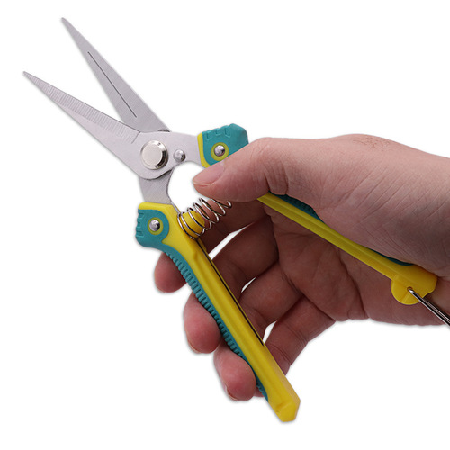 Manufacturer wholesale straight rubber plastic pruning shears, labor-saving multi-purpose gardening shears, stainless steel gardening pruning shears
