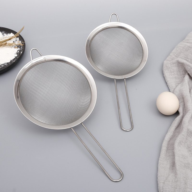 寬邊斜紋油格油撈豆漿過濾網漏勺 201不鏽鋼漏網面粉篩