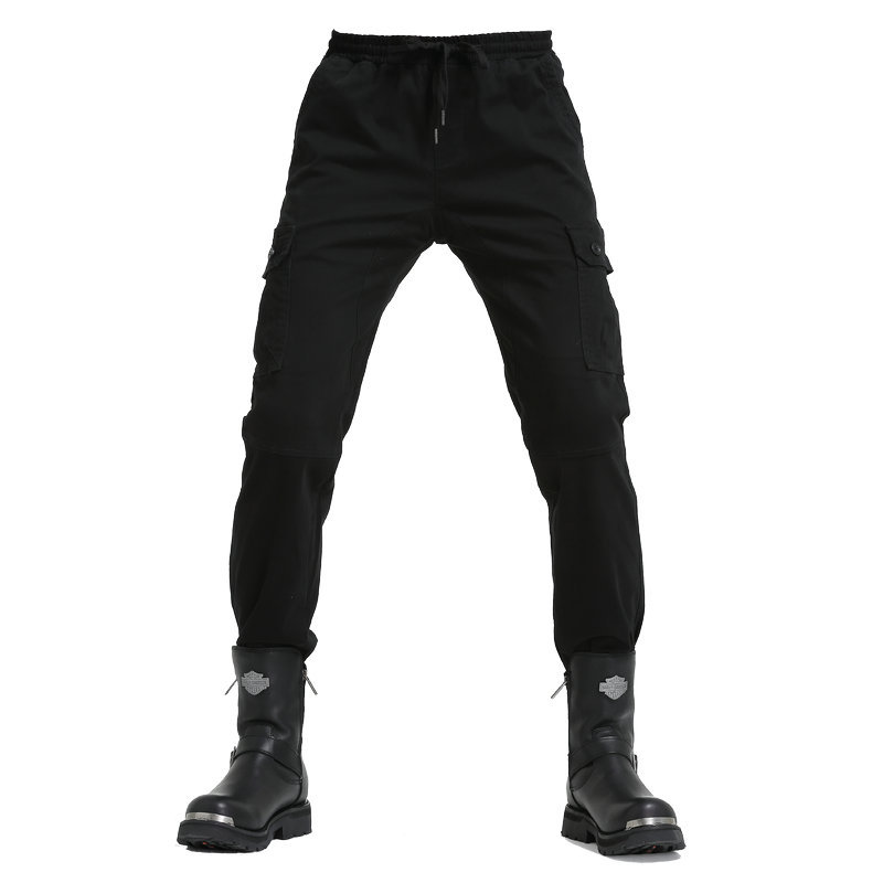 Pantalones atados al tobillo de los hombres del verde del ejército pantalones casuales sueltos de la motocicleta del lazo pantalones de la motocicleta de la moda del Workwear del multi-Bolso de los hombres