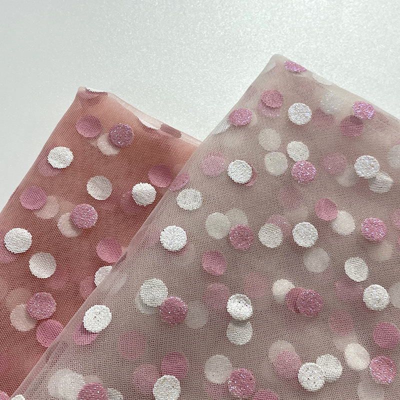 Fabricante de suministro de puntos de tela de impresión de tela de tela de ropa infantil de mujer vestido de tela de escenario