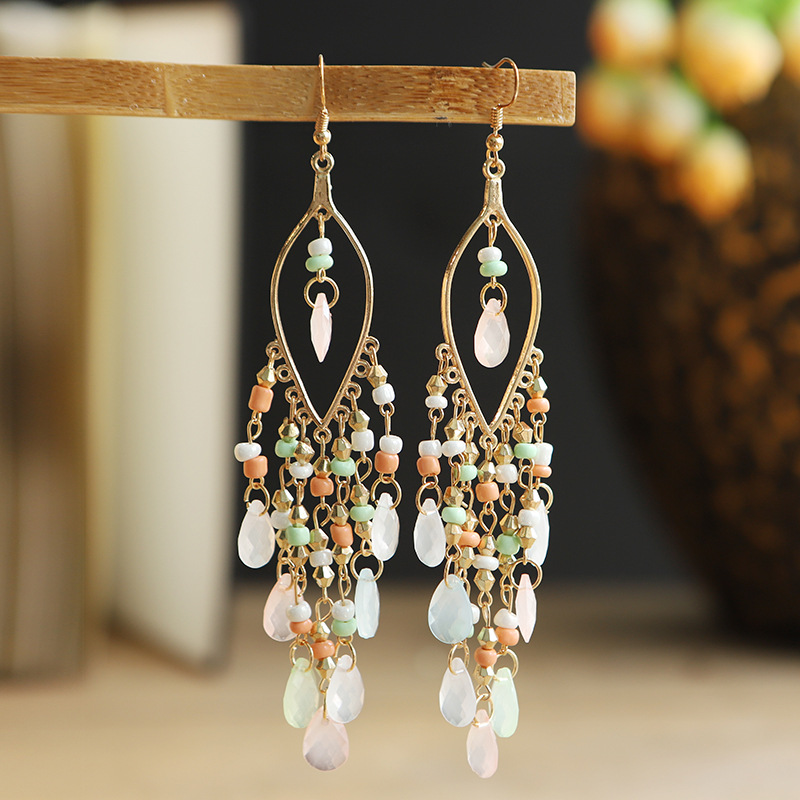 1 Pair Fashion Geometric Alloy Seed Bead Plating Women's Drop Earrings display picture 15