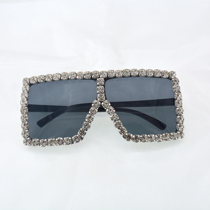 Sunglasses Korean Fashion Tide Diamond Square Sunglasses Anti-ultraviolet Sunglasses Wholesale Nihaojewelry display picture 4