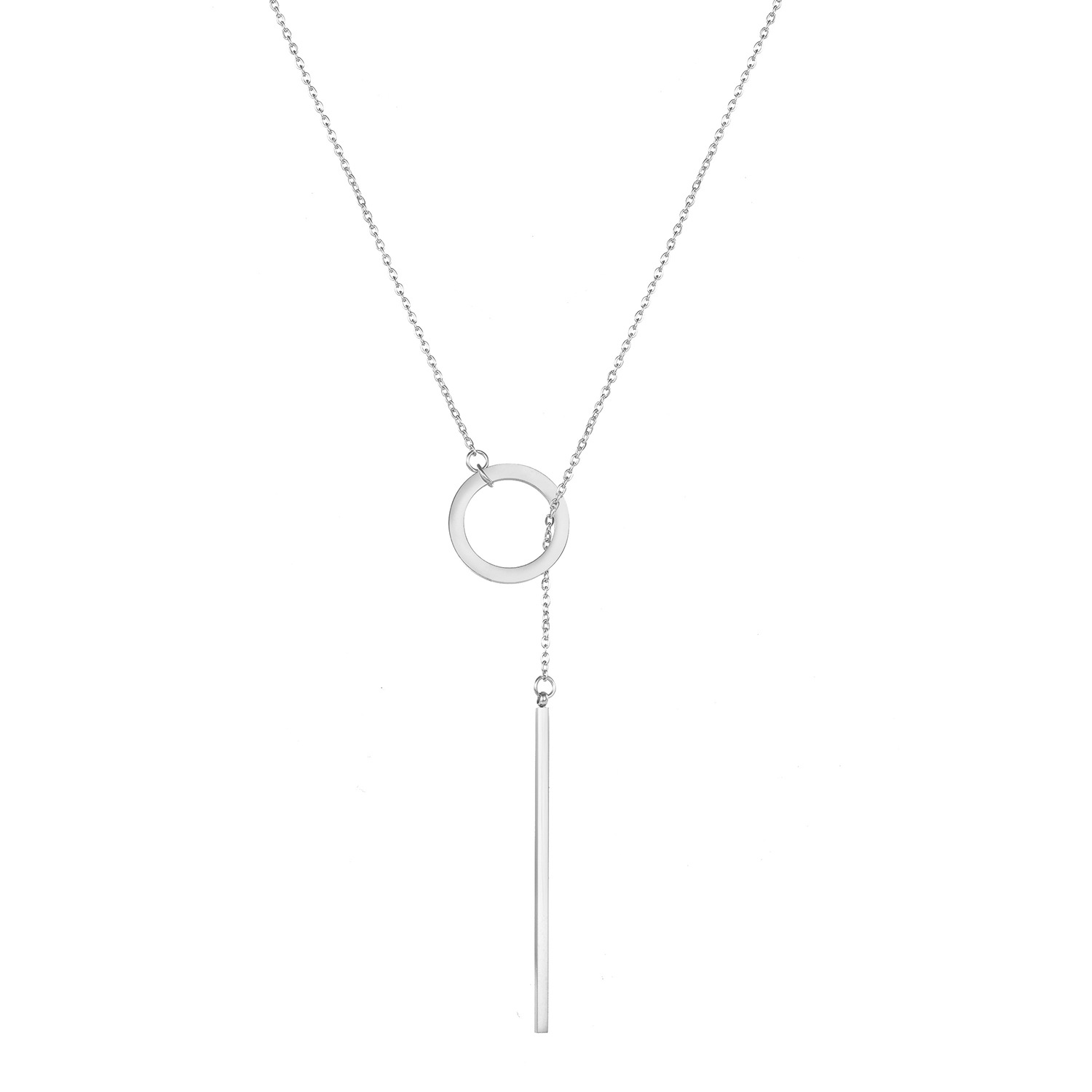 Fashion Geometric Round Stainless Steel Necklace Clavicle Chain Wholesale display picture 5