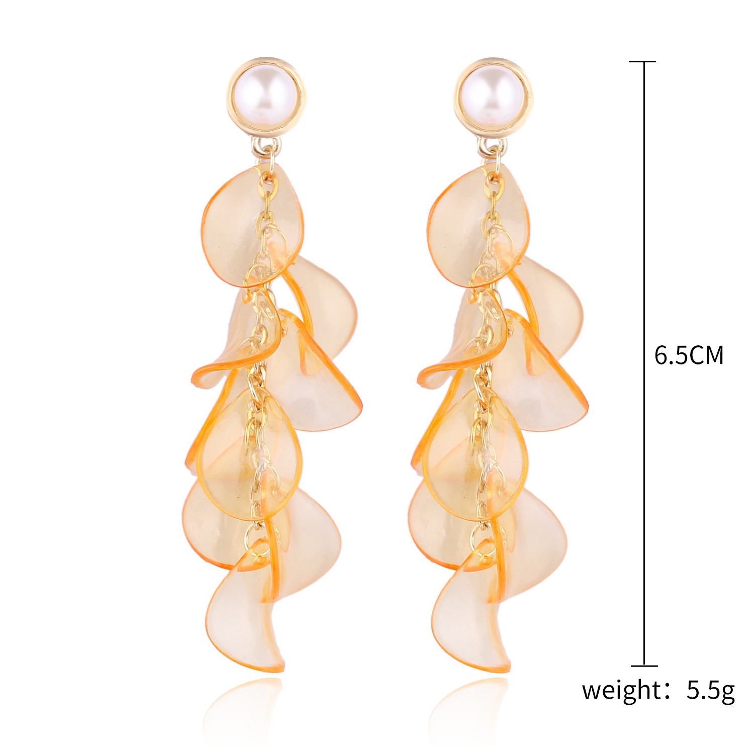 Fashion Earrings New Earrings Temperament Petal Flower Fringed Earrings display picture 4