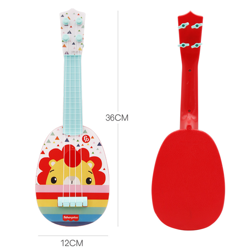 Fisher Ukulele simulation guitar toy beginner 0-3 years old baby puzzle early education can play Musical Instruments toys