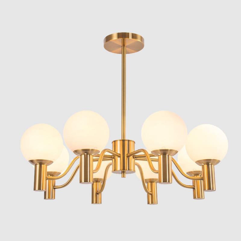 Nordic Simple Creative Living Room Chandelier Bedroom Dining Room Lamps Post-modern Light Luxury Led Ball Glass Home Lamp