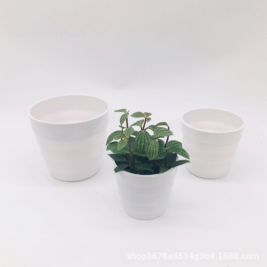 The coarse-textured Y02 series 10-sized faux porcelain plastic flowerpot is made of melamine material, with a solid color scheme and simple design detail image 7