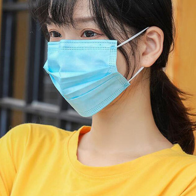 （霾丽净）一次性加厚蓝色口罩pm2.5纯色防尘防雾霾活性炭口罩