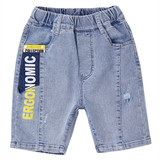 Детские летние шорты, тонкие джинсовые штаны для мальчиков, повседневные брюки, в западном стиле, в корейском стиле