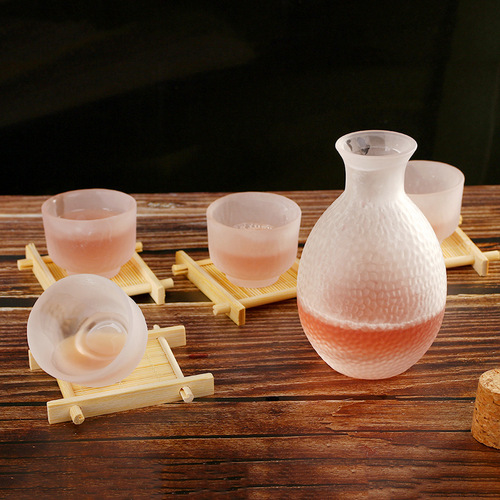 Japanese Hammered Pattern Sake Pot, Sake Cup, Gold-Trimmed Pot, Sake Warmer, Sake Set, Plum Wine, Fruit Wine Cups
