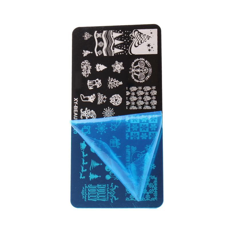 Plantilla de impresión de manicuras DIY película azul esmalte de uñas pintado placa de acero XY-BEAUTY32