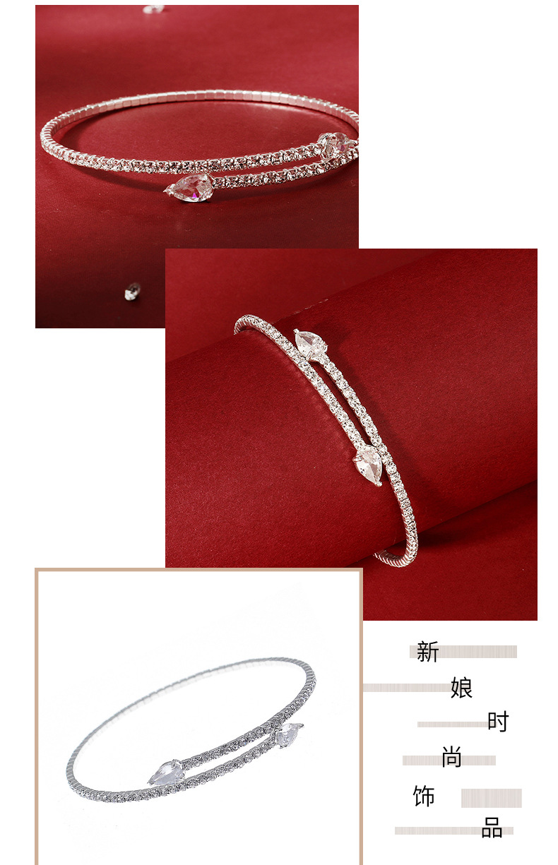 Korean Daily Simple Fine Rhinestone Zircon Cross Stretch Trend Bracelet Wholesale display picture 4