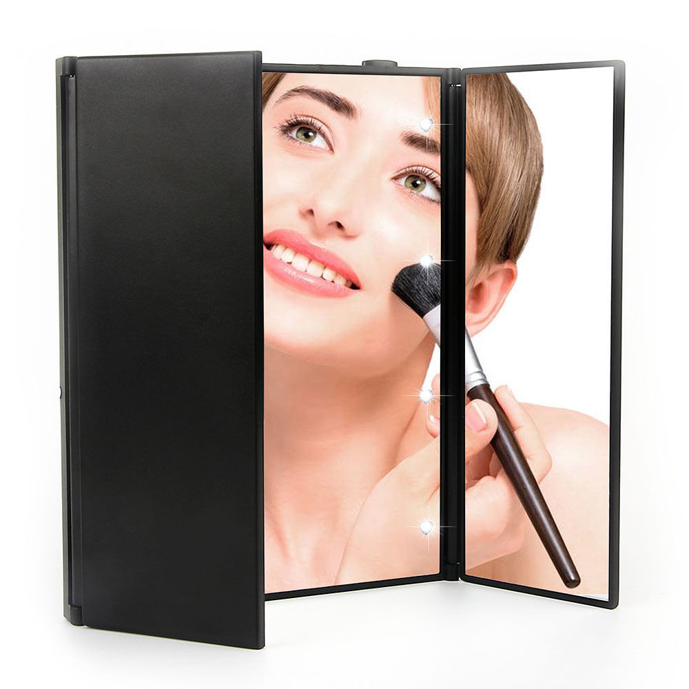 Three-Sided Makeup Mirror