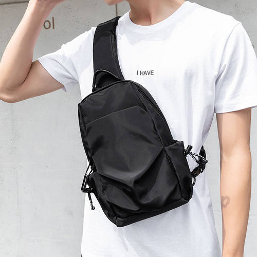 Casual men's chest bag, simple shoulder crossbody bag, multifunctional trendy brand crossbody bag, small bag, trendy messenger bag, men's bag