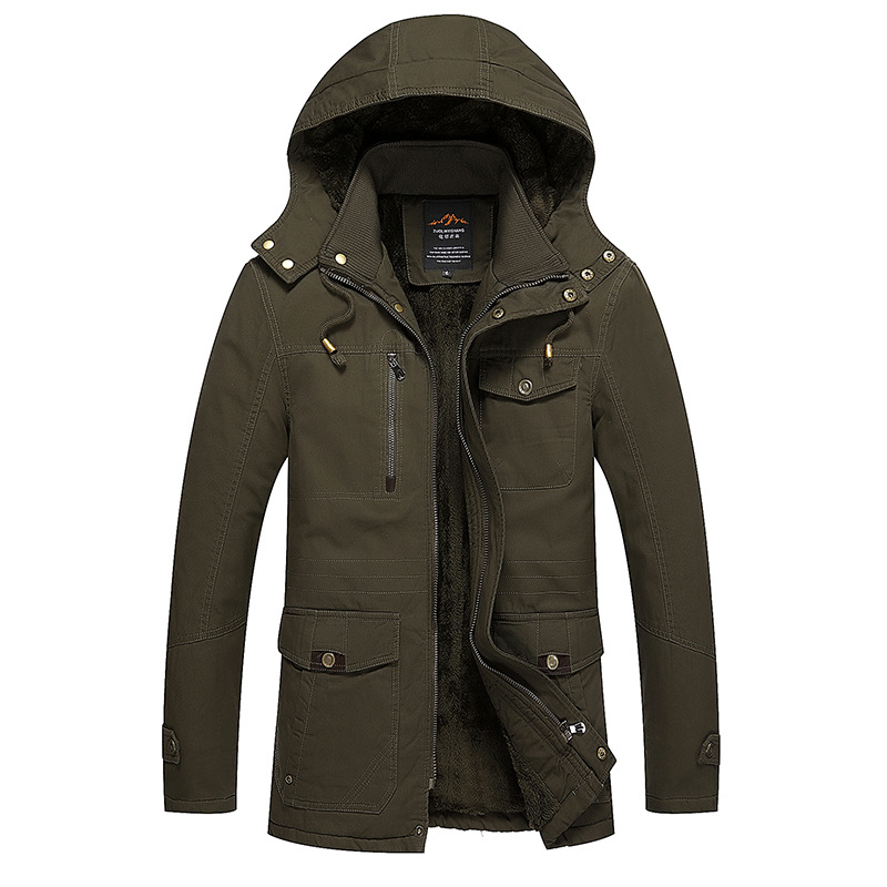 Cross-border Otoño e Invierno de los hombres casual Slim trench coat hombres de longitud media lavado forrado de lana engrosada Amazon venta al por mayor
