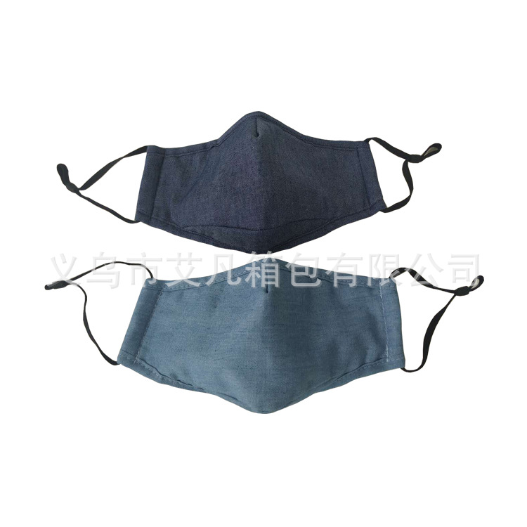 现货牛仔布棉布口罩防尘防雾霾成人挂耳调节呼吸阀PM2.5过滤口罩