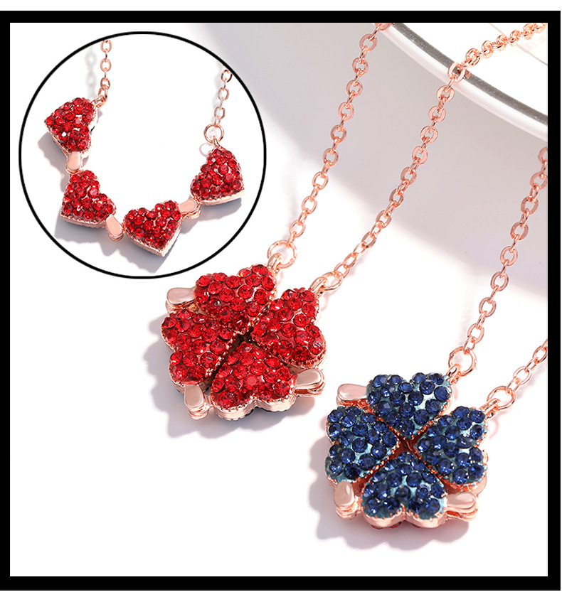 1 Piece Fashion Heart Shape Alloy Inlay Artificial Diamond Womenu0027S Pendant Necklace