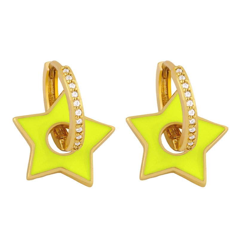 New  Fashion  Five-pointed Star Oil Drop Earrings display picture 6