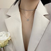 Necklace, fashionable trend zirconium, Korean style, silver 925 sample