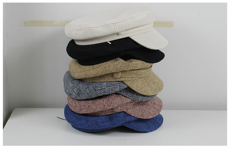 140g Weight Beret Hat Hats Type Daily, Shopping Occasion cotton and linen Material Solid Color Pattern All Seasons Season Women's Gender Basic, Retro Style Curved Eaves Rim Women's Basic Retro Solid Color Curved Eaves Beret Hat 12