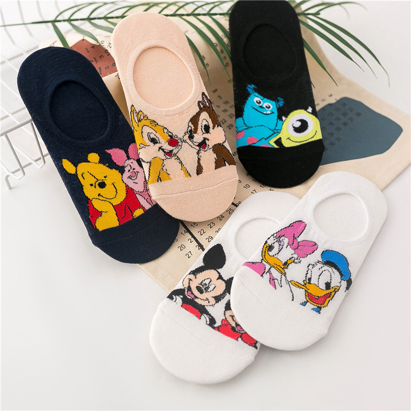 Cartoon Mouse Socks Men's Couple's All-match Japanese Harajuku Socks Summer Thin Invisible Socks Women's Fashionable Korean Style