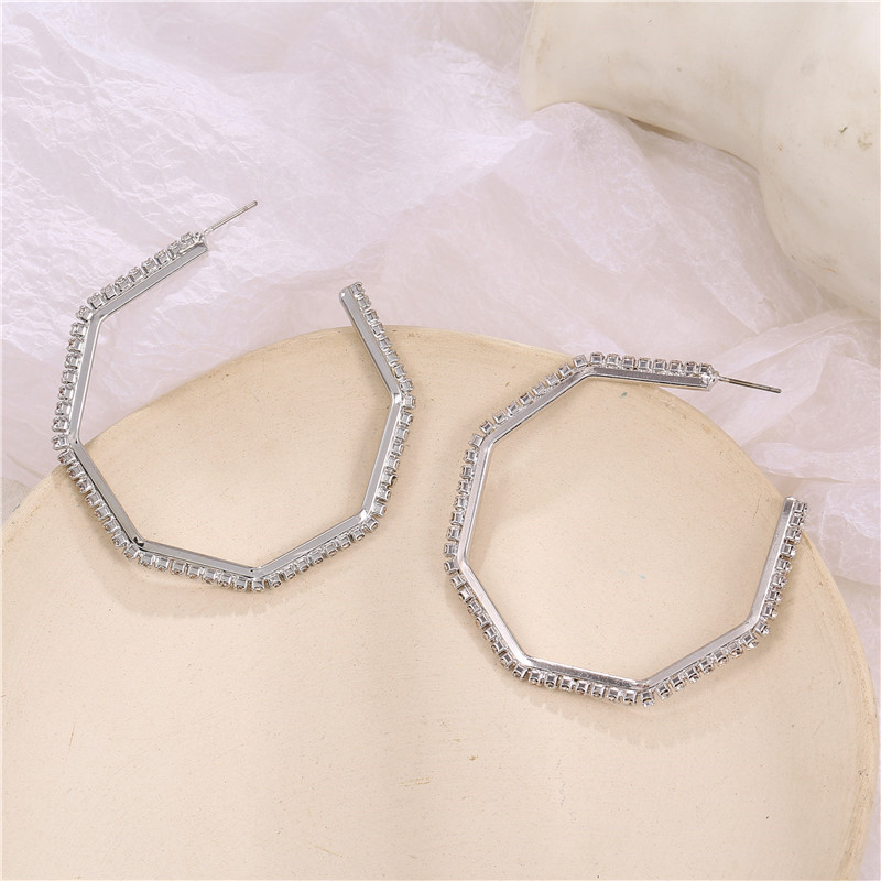 Fashion Alloy Diamond Earrings display picture 9