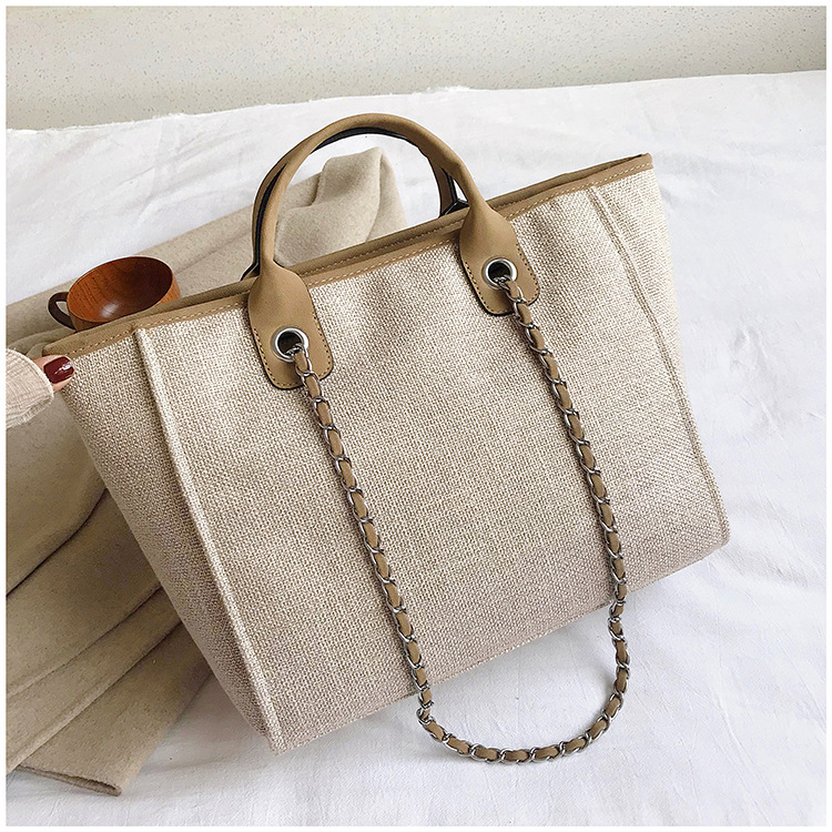 Yuezi Foreign Trade 2024 New European and American Bucket Women's Bag Large Capacity Portable Single Shoulder Diagonal Chain Tote Bag_voghion.com