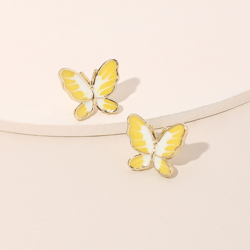 Simple Two-color Butterfly 925 Silver Needle Earrings Korean Trendy Earrings Wholesale Nihaojewelry display picture 12