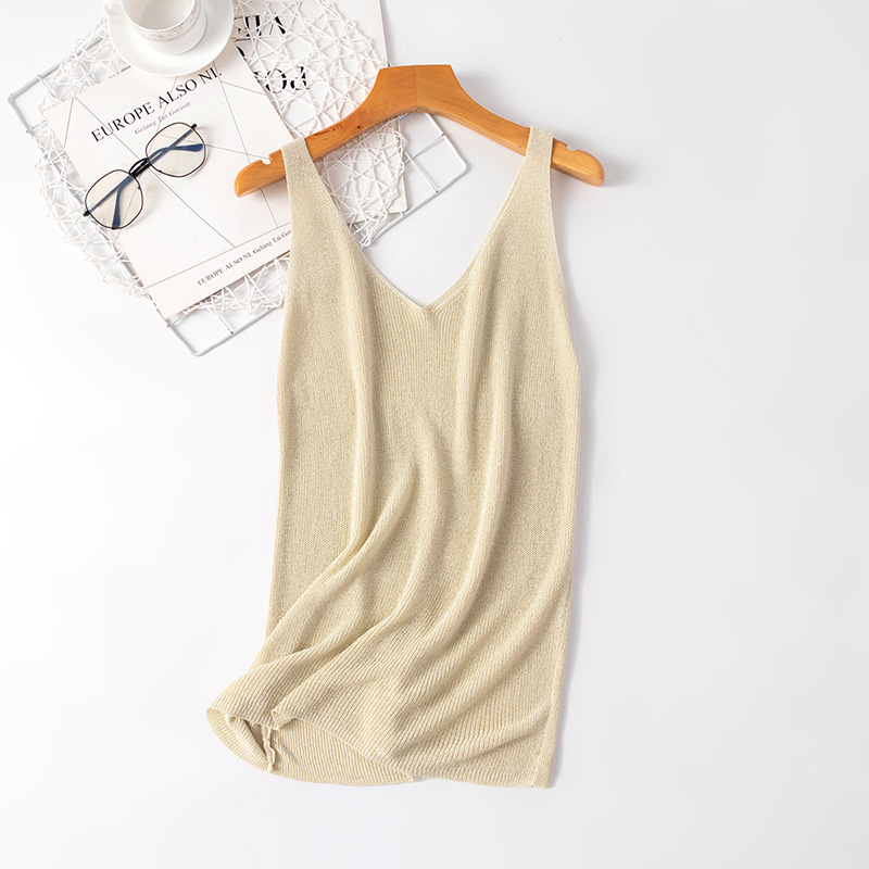 Camisole Tops Type Wholesale Women's Casual Simple Style Solid Color Bright Line Tank Tops